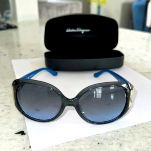 Salvatore Ferragamo Dark Green/Blue Gradient 57mm Women's Sunglasses SF668S 301